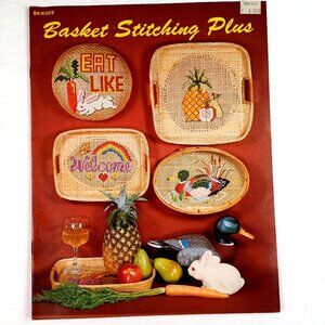 Basket Stitching Plus Counted Cross Stitch 11 Projects 8 Pages 1983 Vtg